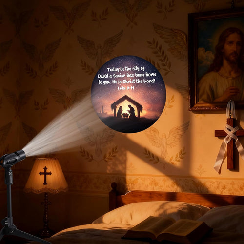 Inspirational Bible Verse Projector Light - 12 Interchangeable Films for Stunning Religious Decor on Walls & Ceilings - Perfect Gift for Faith Lovers